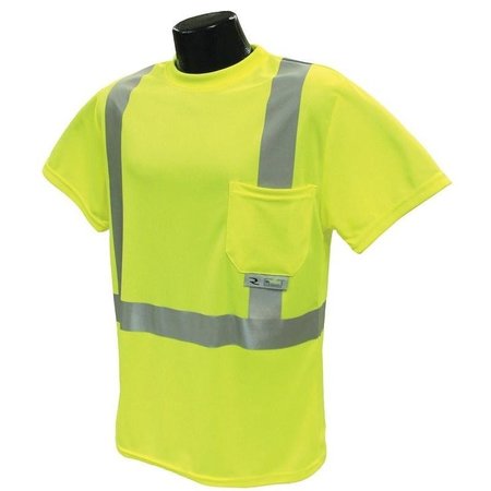 RADWEAR Safety TShirt, 2XL, Polyester, Green, Short Sleeve, Pullover Closure ST11-2PGS-2X